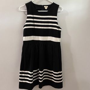 J. Crew Factory Dress Black and White Striped Daybreak Sleeveless Small